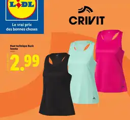 Lidl CRIVIT Haut technique Basic femme offre
