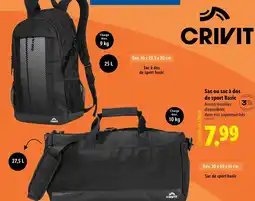 Lidl CRIVIT Sac à dos de sport basic offre
