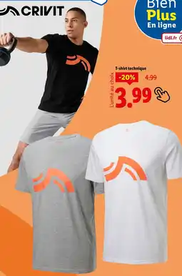 Lidl CRIVIT T-shirt technique offre