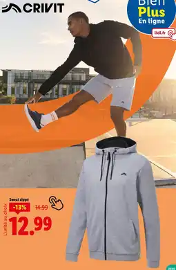 Lidl CRIVIT Sweat zippé offre