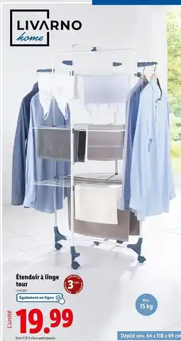 Lidl LIVARNO HOME Étendoir à linge tour offre