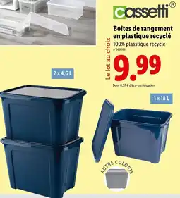 Lidl Boîtes de rangement en plastique recyclé 100% plasstique recyclé offre