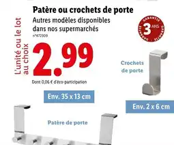 Lidl Patère ou crochets de porte offre