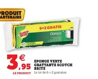 Hyper U Eponge verte Grattante Scotch Brite offre