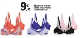 E.Leclerc Lot de 2 soutien-gorge avec coques 'Tissaia Basics' offre