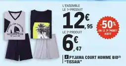E.Leclerc Pyjama Court Homme Bio TISSAIA offre