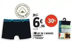 E.Leclerc LOT DE 3 BOXERS HOMME TISSAIA offre