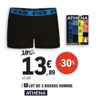 E.Leclerc ATHENA LOT DE 3 BOXERS HOMME offre
