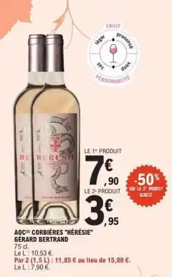 E.Leclerc AOC Corbières 'Hérésie' Gérard Bertrand offre