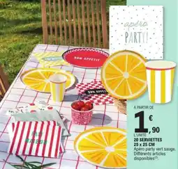 E.Leclerc 20 SERVIETTES 25 x 25 CM offre