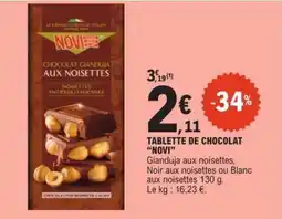 E.Leclerc TABLETTE DE CHOCOLAT “NOVI” offre