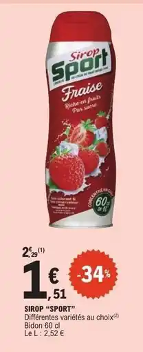 E.Leclerc SIROP “SPORT” offre