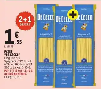 E.Leclerc Pâtes De Cecco offre