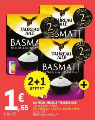 E.Leclerc Riz micro-ondable “Taureau Ailé” offre