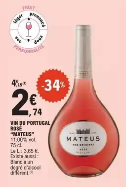 E.Leclerc Vin du Portugal Rosé 'Mateus' offre