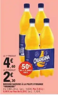 E.Leclerc Boisson gazeuse à la pulpe d'orange 'Orangina' offre