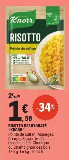 E.Leclerc RISOTTO DESHYDRATÉ “KNORR” offre