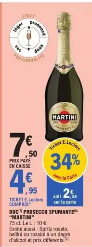 E.Leclerc DOCG PROSECCO SPUMANTE MARTINI offre