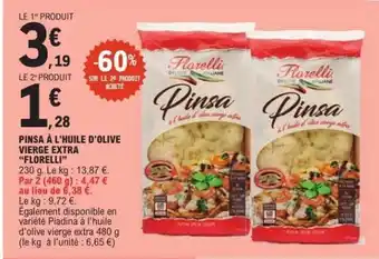 E.Leclerc Pinsa à l'huile d'olive vierge extra Florelli offre