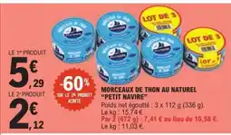 E.Leclerc Morceaux de thon au naturel 'Petit Navire' offre