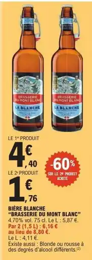 E.Leclerc BIÈRE BLANCHE BRASSERIE DU MONT BLANC offre