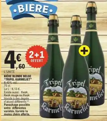 E.Leclerc BIÈRE BLONDE BELGE 'TRIPEL KARMELIET' offre