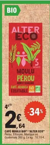 E.Leclerc CAFÉ MOULU BIO ALTER ECO offre