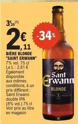 E.Leclerc BIÈRE BLONDE SAINT ERWANN offre