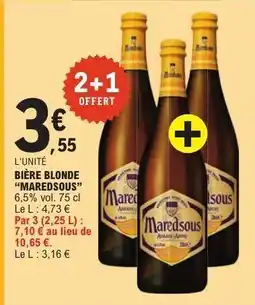 E.Leclerc BIÈRE BLONDE “MAREDSOUS” offre