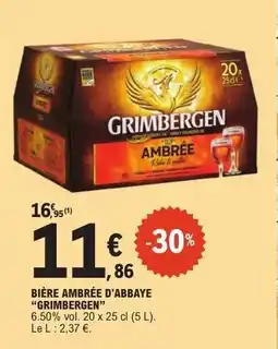 E.Leclerc BIÈRE AMBRÉE D'ABBAYE 'GRIMBERGEN' offre