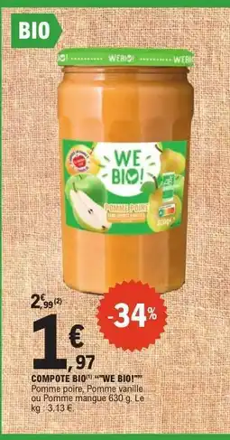 E.Leclerc COMPOTE BIO WE BIO! offre