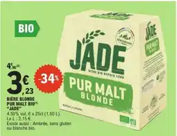 E.Leclerc BIÈRE BLONDE PUR MALT BIO JADE offre