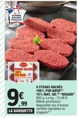 E.Leclerc 8 Steaks Hachés 100% Pur Bœuf offre