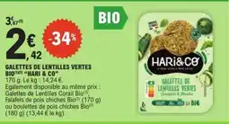 E.Leclerc GALETTES DE LENTILLES VERTES BIO offre
