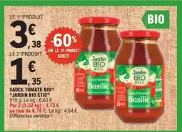 E.Leclerc SAUCE TOMATE BIO JARDIN BIO ÉTIC offre