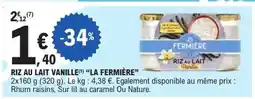 E.Leclerc Riz Au Lait Vanille La Fermière offre