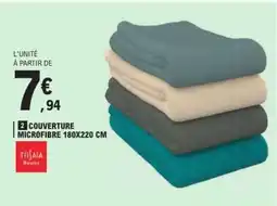 E.Leclerc COUVERTURE MICROFIBRE 180X220 CM offre