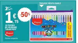 E.Leclerc 18 FEUTRES DE COLORIAGE COLOR'PEPS offre
