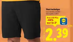 Lidl Short technique offre