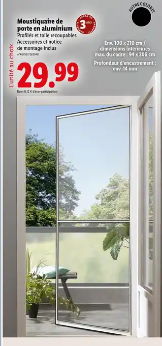 Lidl LIVARNO Moustiquaire de porte en aluminium offre