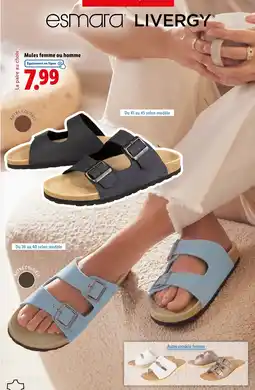 Lidl ESMARA Mules femme ou homme offre