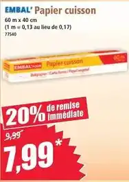 Norma Papier cuisson offre