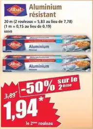 Norma Albal - aluminium résistant offre