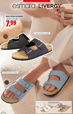 Lidl ESMARA LIVERGY Mules femme ou homme offre