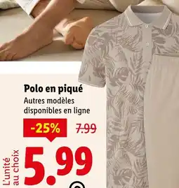 Lidl Polo en piqué offre