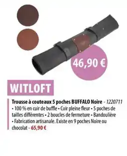 Cuisine Plaisir WITLOFT Trousse à couteaux 5 poches buffalo noire offre