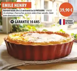 Cuisine Plaisir EMILE HENRY Tourtière haute 28 x 5.5 cm grand cru la patisserie offre