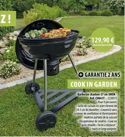 Cuisine Plaisir COOK IN GARDEN Barbecue charbon 57 cm smok COOK IN GARDEN offre