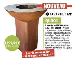 Cuisine Plaisir QUOCO Brasero 84 cm CURVO Medium offre