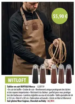 Cuisine Plaisir WITLOFT Tablier en cuir buffalo mocca offre